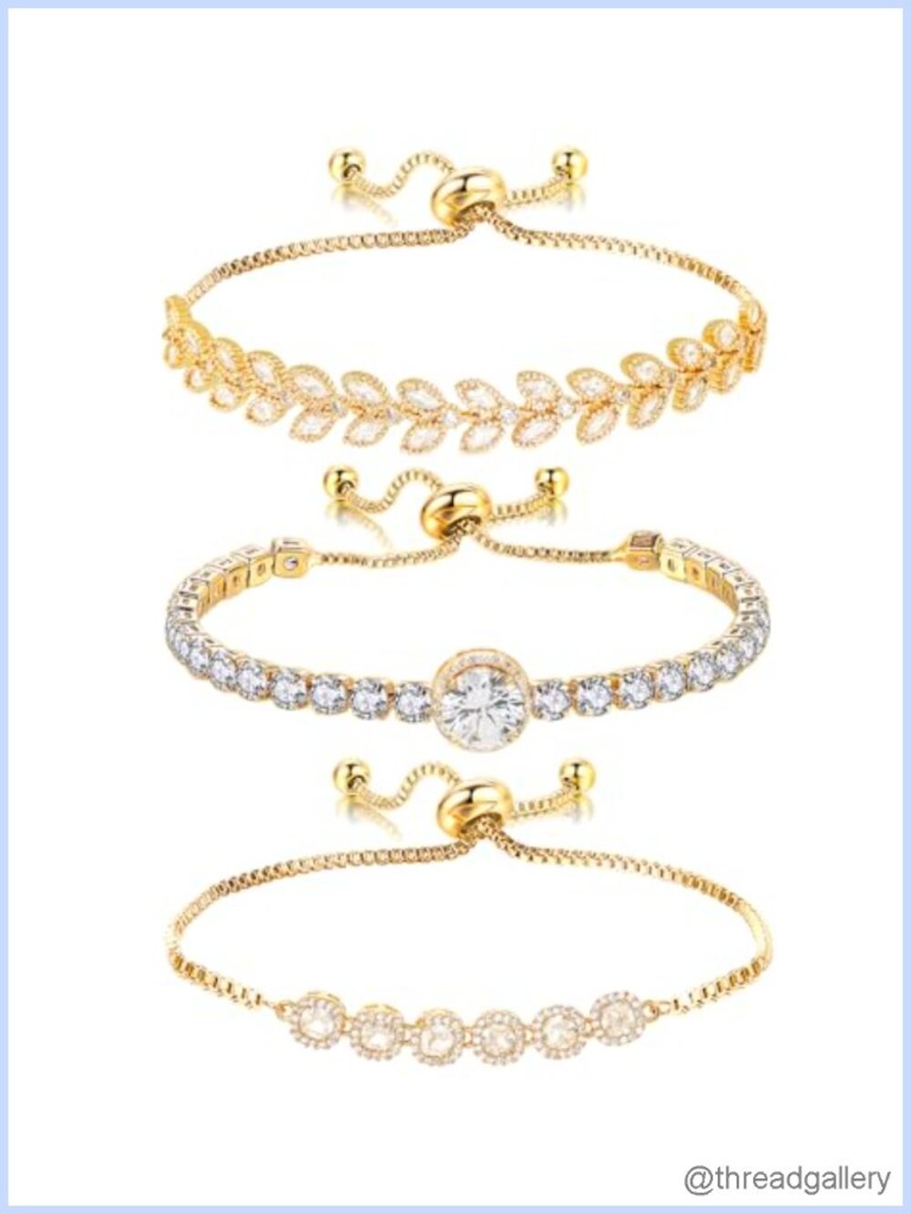 Tennis Bracelet for Women Cubic Zirconia Slider Bracelet Alloy